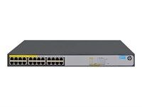 HPE 1420-24G-PoE+ (124W) Switch - switch - 24 ports - unmanaged - desktop, rack-mountable