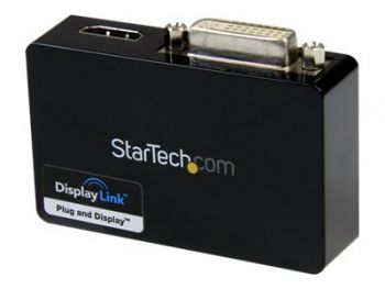 STARTECH USB 3.0 TO HDMI AND DVI DUAL MONITOR EXTERNAL VIDEO CARD ADAPTER EXTERNAL VIDEO ADAPTER - DISPLAYLINK DL-3900 - 1 GB - BLACK