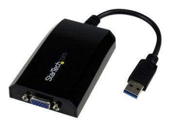 STARTECH USB 3.0 TO VGA EXTERNAL VIDEO CARD MULTI MONITOR ADAPTER EXTERNAL VIDEO ADAPTER - DISPLAYLINK DL-3100N - 512 MB - BLACK